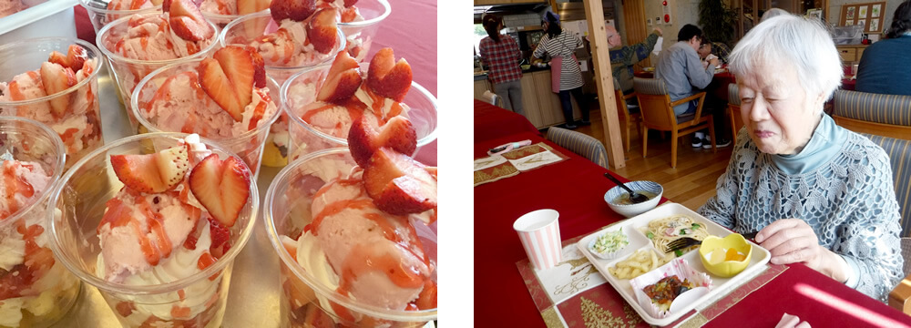 春を満喫 手作りランチといちごパフェ