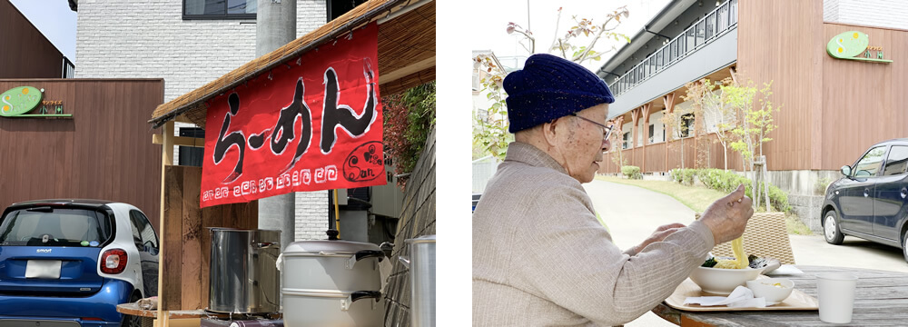 サンライズむつみ橋・小川でラーメン屋台