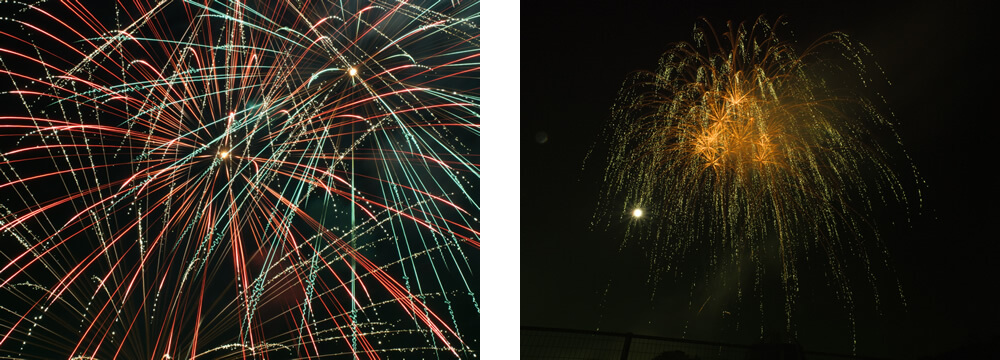 日の出町の夏祭りの花火