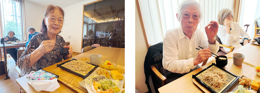 蕎麦を楽しむご利用者さま
