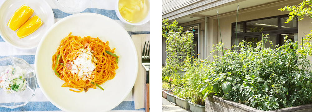 食事や菜園