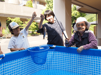 マス釣りの様子