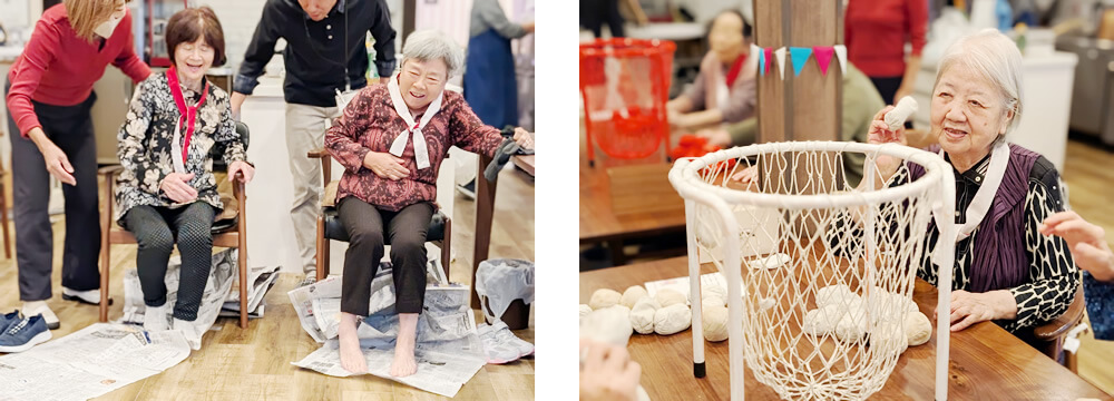 きのこ棒入れの様子