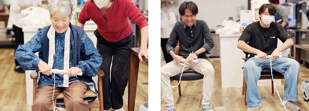 真剣に巻き巻き競争に挑むご利用者さま