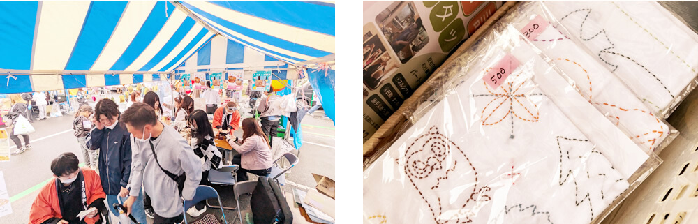 産業祭で販売したものや出店の様子