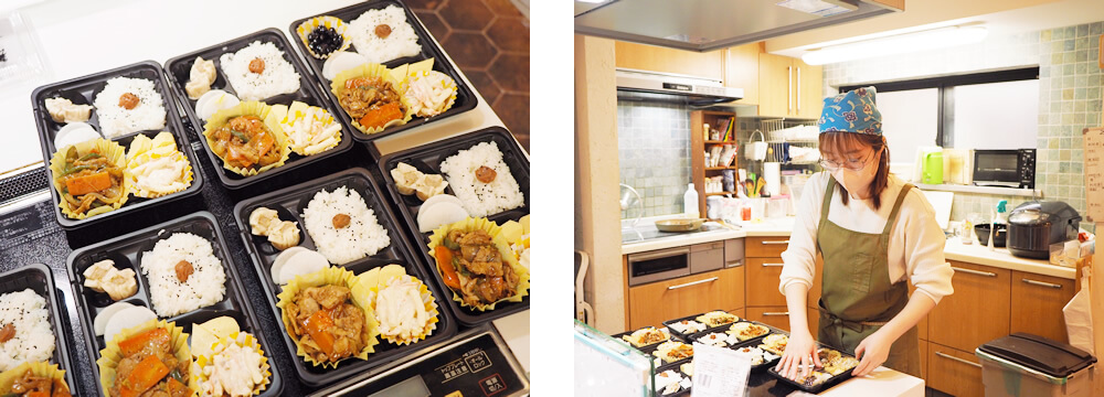 お弁当を作るスタッフ