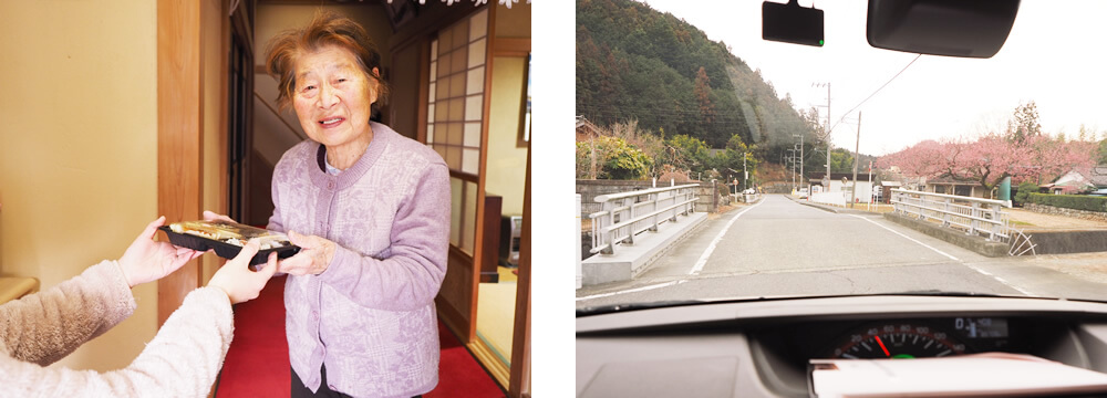 お弁当をスタッフが手渡しする様子